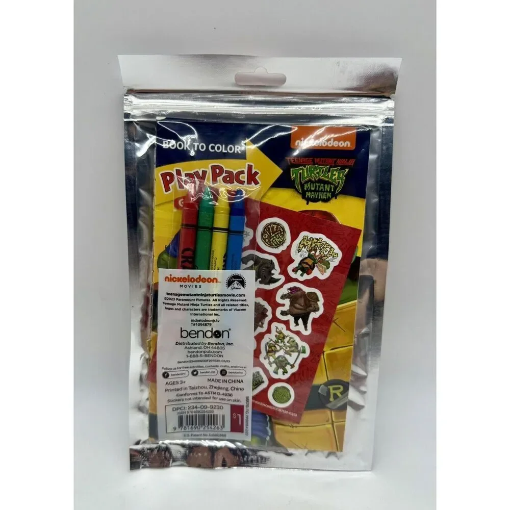 5 Ninja Turtles Grab & Go Play Packs Crayons Stickers Coloring Book‎ Party Favor